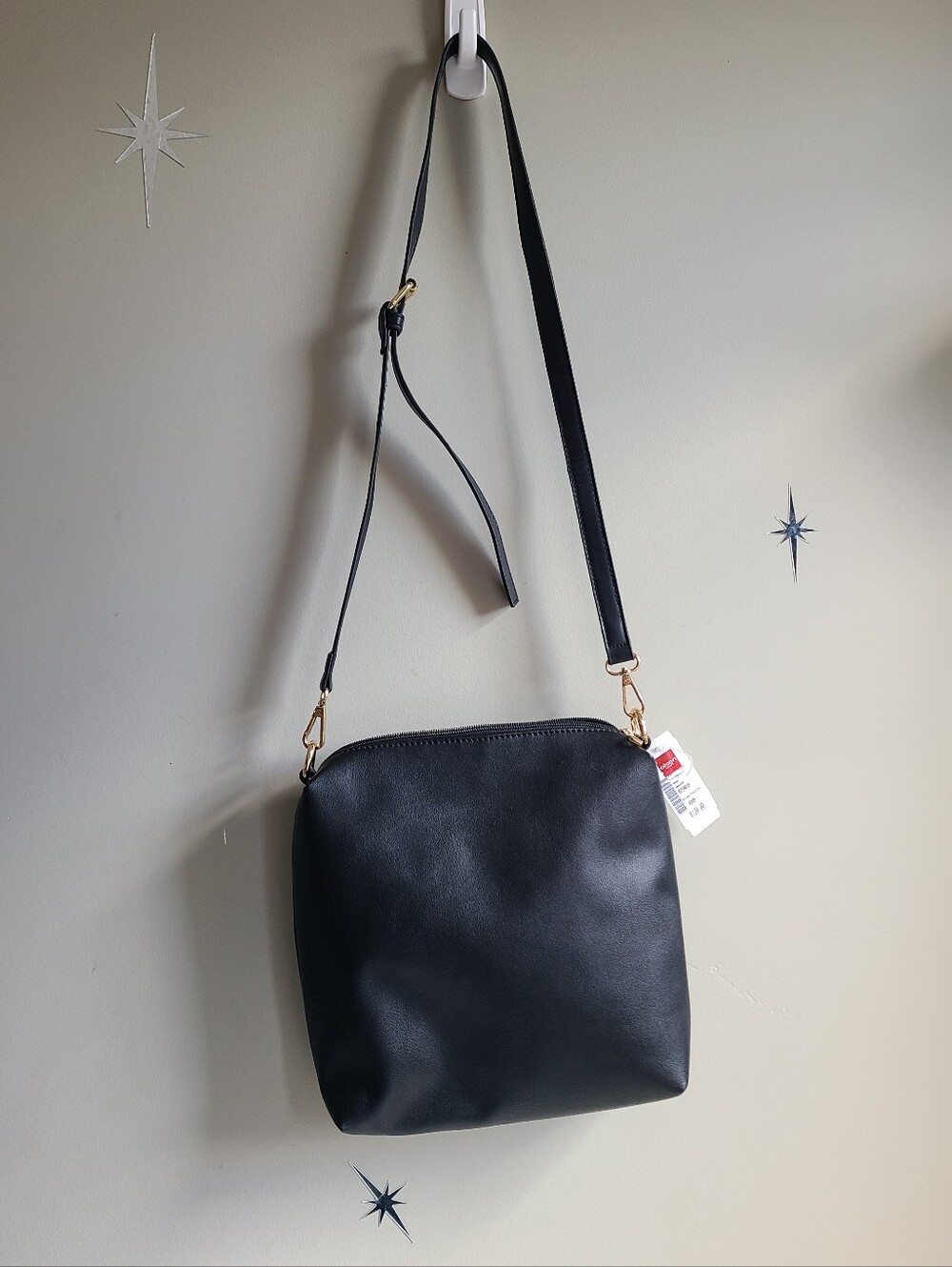 Olsen Europe | Black Vegan Leather Crossbody Bag NWT